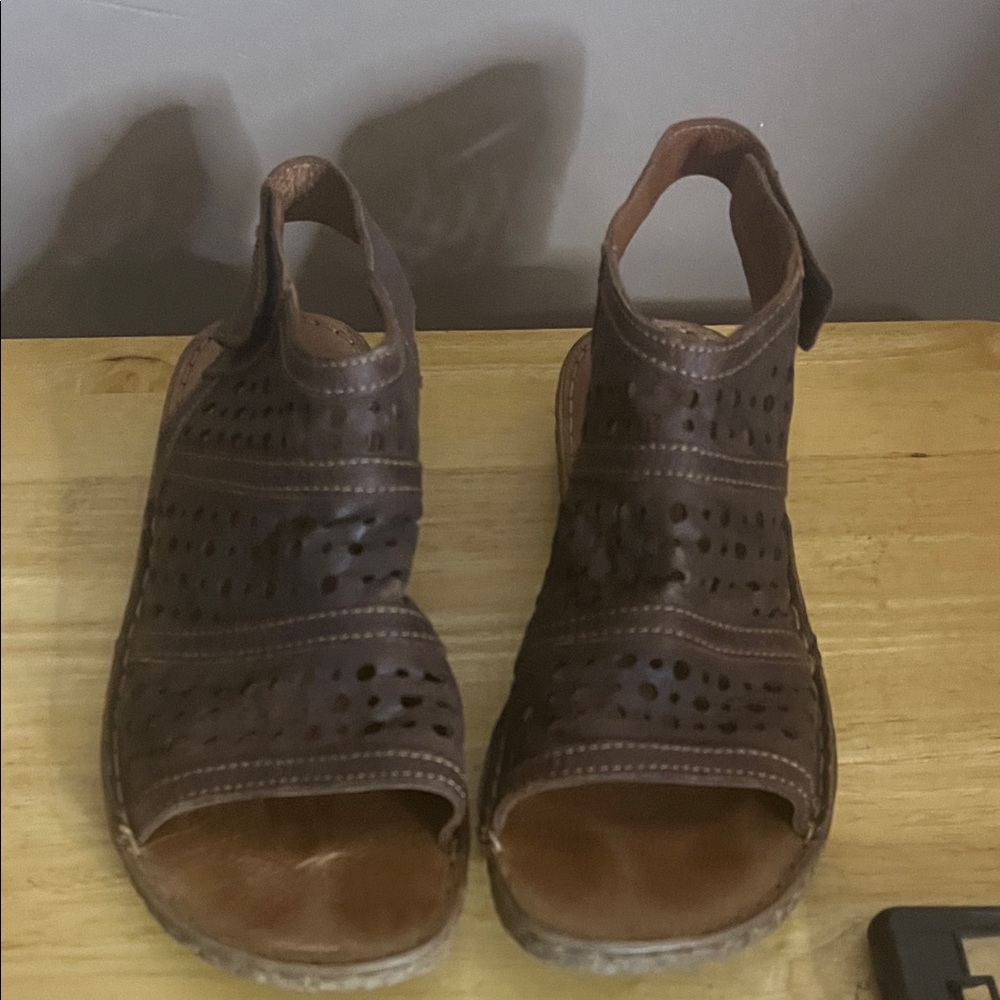 😄Leather open toe sandals eu 41